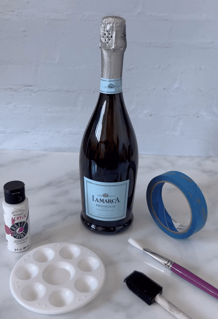 Supplies for painted wine bottle
